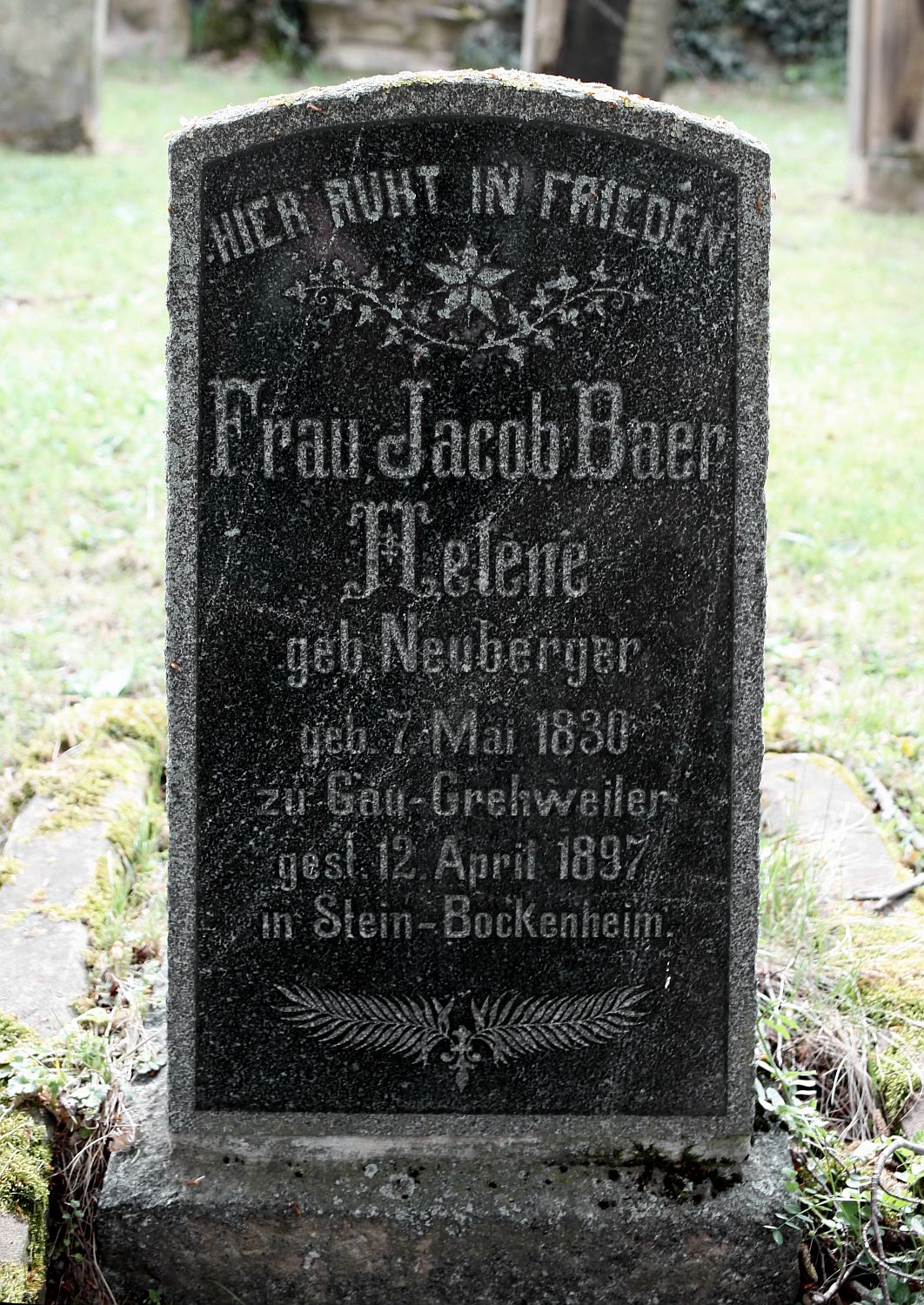 Der jüdische Friedhof in SteinBockenheim (VG Wöllstein, Landkreis